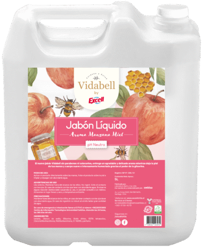 JABON LIQUIDO VIDABELL MANZANA MIEL 2 x 5L